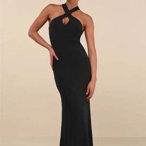 Lulu's Black Strapless Gown